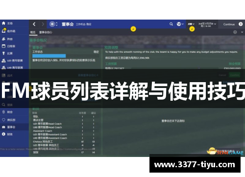 FM球员列表详解与使用技巧